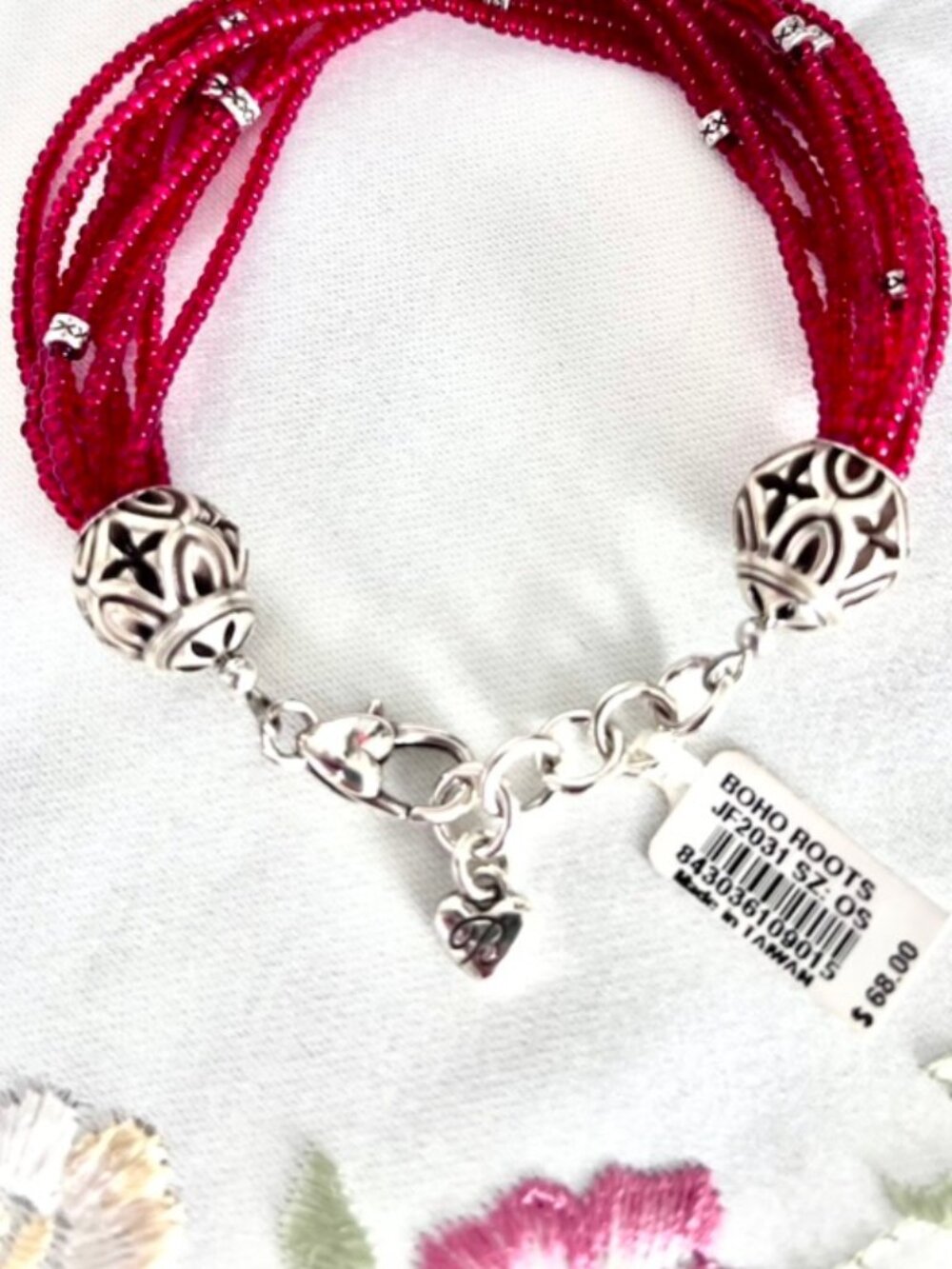 Brighton BoHo Roots Red Czech Glass Bead Bracelet - Picture 3 of 3